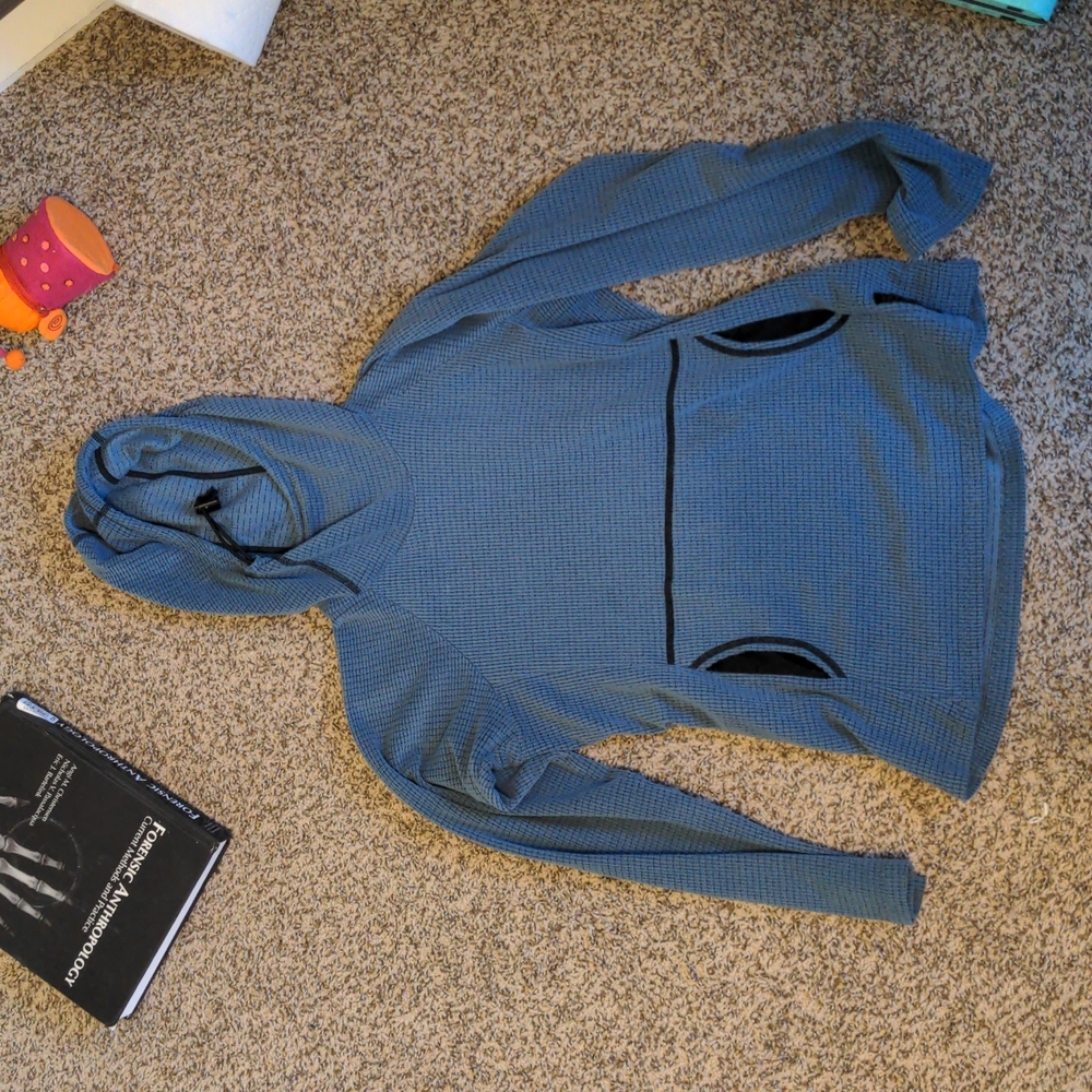 Melanzana Micro Grid Hoodie - Women’s XS, Soft Blue